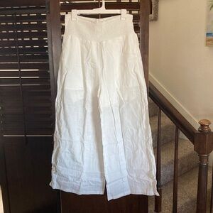 White Cotton Beachy Pants NWT